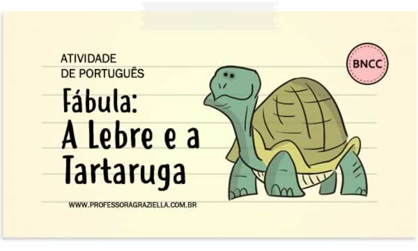 Fábula - A Lebre e a Tartaruga - Desenho Livre - Atividade