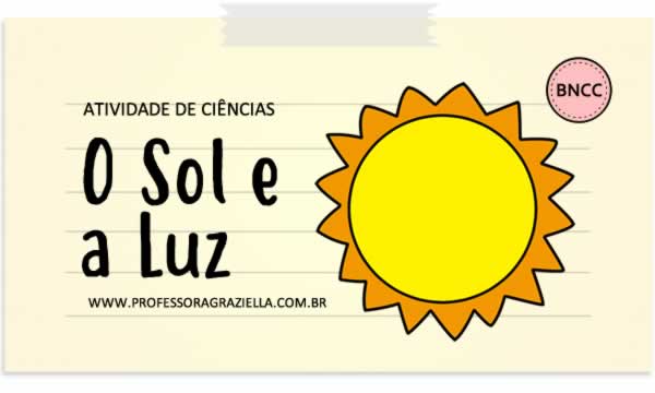 Atividade de Ciências sobre o Sol e a Luz